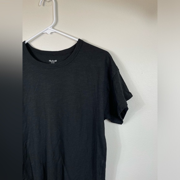 Madewell Black Plain Cotton Women's  T-Shirt Career Summer Size M - Picture 3 of 10